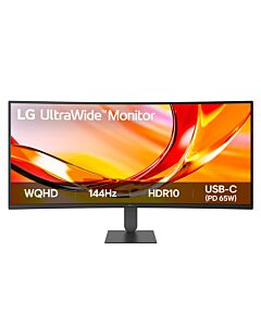 LG UltraWide™ U6 34U640B-B.AEK, 34-inch WQHD Curved (1800R) 144Hz Monitor, HDR10 and 99% sRGB, AMD FreeSync™ Premium 34U640B-B.AEK