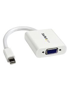 StarTech.com Mini DisplayPort to VGA Adapter - Active Mini DP to VGA Converter - 1080p Video - mDP or Thunderbolt 1/2 Mac/PC to VGA Monitor/Projector/Display - mDP 1.2 to VGA Dongle - White MDP2VGAW