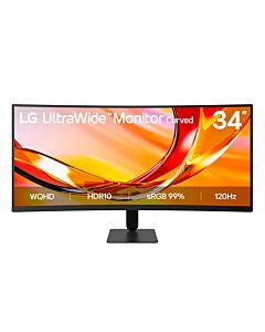 LG UltraWide U6 34U601B, 34-inch WQHD Curved (1800R) 120Hz Monitor, HDR10 & 99% sRGB AMD FreeSync™ Premium 34U601B-B.AEKQ