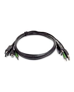 StarTech.com 10ft (3m) Dual-DisplayPort KVM Cable, USB 2.0, 3.5mm Audio, Universally Compatible Combo Cable for KVM Switches, TAA Compliant SK2DPMMKVM10-TAA