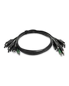 StarTech.com 6ft (1.8m) Dual-DisplayPort KVM Cable, 2x USB A to B, 3.5mm Audio, Universally Compatible Combo Cable for KVM Switches, TAA Compliant SK2DPMMKVM06-TAA-2U