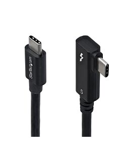 StarTech.com 2.6ft (80cm) Right Angle Thunderbolt 5 Cable, 80Gbps/Up to 120Gbps, 240W PD, 8K 60Hz,  Thunderbolt Cable, Compatible w/Thunderbolt 4/USB4/USB-C TBLT5MM80CM240WRA