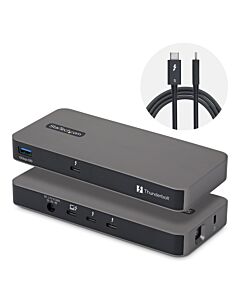 StarTech.com 4-Port Thunderbolt 5 Hub with Thunderbolt Share KVM, 80/120Gbps, 8K Multi-Display, 140W PD, USB-A 10Gbps, TB4 & USB4, MacBook M4 Pro M4 Max M5 303UE-TB5-HUB