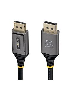 StarTech.com 1m DisplayPort 2.1 Cable, VESA  DP80 DisplayPort Cable, Uncompressed 10K/8K 60Hz, 16K 60Hz/8K 240Hz w/DSC 1.2a, DP 2.1 Monitor Cord DP21V-1M-DP80-CABLE