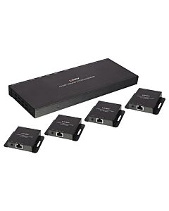 Lindy 70m Cat.6 4 Port HDMI 4K30 and IR Splitter Extender with Loop Out 38155