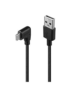 Lindy 1m USB 2.0 Type A to Right-Angled USB-C Cable 32001