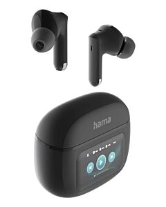 Hama Spirit Touch Bluetooth Headphones, TWS, ANC, with Display, In-Ear, black 221820