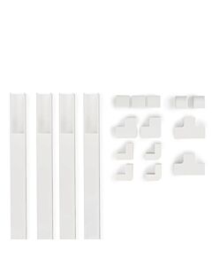 Hama Cable Duct Kit, 4 Pcs, Self-adhesive, 1 m, Incl. Connecting Pieces, white 221017