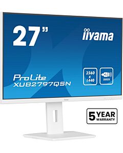 iiyama G-MASTER XUB2797QSN-W2 computer monitor 68.6 cm (27") 2560 x 1440 pixels Quad HD LED White XUB2797QSN-W2