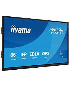 iiyama TE8613A-B2AG Signage Display Kiosk design 2.17 m (85.6") Wi-Fi 500 cd/m² 4K Ultra HD Black Touchscreen Built-in processor Android 24/7 TE8613A-B2AG