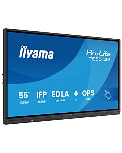 iiyama TE5513A-B2AG Signage Display Interactive flat panel 138.7 cm (54.6") Wi-Fi 500 cd/m² 4K Ultra HD Black Touchscreen Built-in processor Android 24/7 TE5513A-B2AG