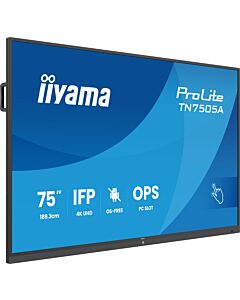 iiyama TN7505A-B1AG Signage Display Interactive flat panel 189.3 cm (74.5") 500 cd/m² 4K Ultra HD Black Touchscreen TN7505A-B1AG