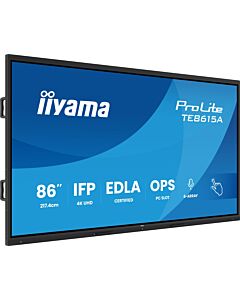 iiyama TE8615A-B2AG Signage Display Kiosk design 2.17 m (85.6") Wi-Fi 550 cd/m² 4K Ultra HD Black Touchscreen Built-in processor Android 24/7 TE8615A-B2AG