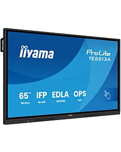 iiyama TE6513A-B2AG Signage Display Interactive flat panel 163.8 cm (64.5") Wi-Fi 500 cd/m² 4K Ultra HD Black Touchscreen Built-in processor Android 24/7 TE6513A-B2AG