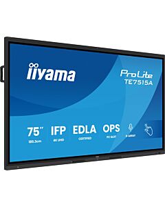 iiyama TE7515A-B2AG Signage Display Kiosk design 190.5 cm (75") Wi-Fi 550 cd/m² 4K Ultra HD Black Touchscreen Built-in processor Android 24/7 TE7515A-B2AG