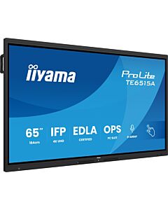 iiyama TE6515A-B2AG Signage Display Kiosk design 163.8 cm (64.5") Wi-Fi 550 cd/m² 4K Ultra HD Black Touchscreen Built-in processor Android 24/7 TE6515A-B2AG