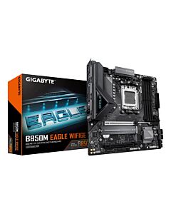 GIGABYTE B850M EAGLE WIFI6E Motherboard - AMD Ryzen 9000 Series CPUs, 8+2+2 Phases Digital VRM, up to 8200MHz DDR5 (OC), 1xPCIe 5.0 + 1xPCIe 4.0 M.2, WIFI 6E, 2.5 GbE LAN, USB 3.2 Gen 2 B850M EAGLE WIFI6E