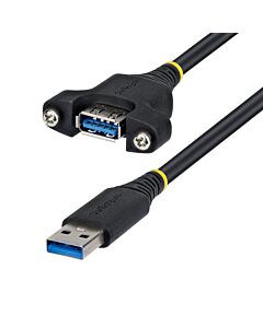 StarTech.com 2m Panel Mount USB Cable A to A, M/F, USB-A Male to Female Extension Cable, USB 5Gbps Panel Mount Adapter Cable USBPNLAFAM2M