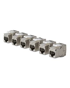 StarTech.com Cat8 Keystone Jack, 6-Pack RJ45 Ethernet Keystone Jacks, STP Cat8 Wall Jack, 180-Degree Toolless C8KEYSTP1806PK