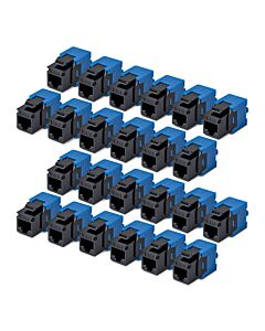 StarTech.com Cat6 Keystone Jack, 24-Pack RJ45 Ethernet Keystone Jacks, UTP Cat6 Wall Jack, 180-Degree Toolless, Black C6KEYTL180BK24PK