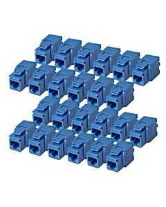 StarTech.com Cat6 Keystone Jack, 24-Pack RJ45 Ethernet Keystone Jacks, UTP Cat6 Wall Jack, 180-Degree Toolless, Blue C6KEYTL180BL24PK