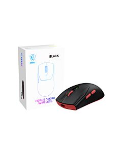 MSI Forge Gm340 Wireless Black mouse Gaming Ambidextrous RF Wireless + Bluetooth Optical 12000 DPI 4711377425469