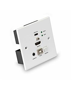 Lindy 150m Cat.6 HDMI 4K60 & Type C HDBaseT UK Wall Plate KVM Extender, Transmitter 38387