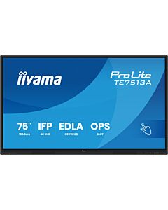 iiyama TE7513A-B3AG Signage Display Interactive flat panel 190.5 cm (75") LCD Wi-Fi 500 cd/m² 4K Ultra HD Black Touchscreen Built-in processor Android 24/7 TE7513A-B3AG