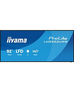 iiyama LH9252UWS-B1AG Signage Display Kiosk design 2.34 m (92") LCD Wi-Fi 500 cd/m² UltraWide 5K HD Black Built-in processor Android 24/7 LH9252UWS-B1AG