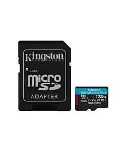 Kingston Technology 128GB microSDXC Canvas Go Plus Gen4 200MB/s A2 U3 V30 Card + Adapter SDCG4/128GB