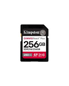 Kingston Technology 256GB Canvas React Plus SDXC UHS-II 280R/150W U3 V60 for Full HD/4K SDR2V6/256GB