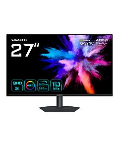 GIGABYTE GO27Q24A 27” OLED 2K QHD Gaming Monitor- 2560 x 1440, 240Hz, 0.03ms, 400 cd/m², FreeSync Premium, G-Sync Compatible, HDMI 2.1, Displayport 1.4 GO27Q24A