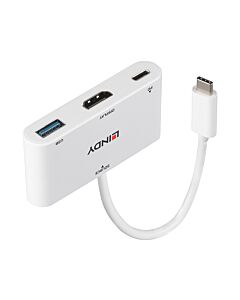 Lindy USB 3.2 Type C to HDMI Converter with USB Type A Port and Power Delivery 43340