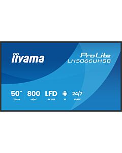 iiyama LH5066UHSB-B1AG Signage Display Digital signage flat panel 127 cm (50") LCD Wi-Fi 800 cd/m² 4K Ultra HD Black Built-in processor Android 24/7 LH5066UHSB-B1AG