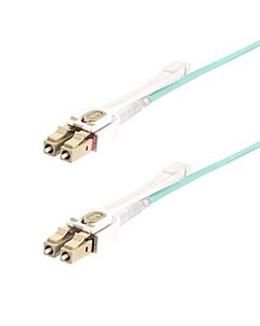 StarTech.com 10m (32.8ft) LC to LC (UPC) OM4 Multie Fiber Optic Cable w/Push Pull Tabs, 50/125µm, 100G, Bend Insensitive, Low Insertion Loss - LSZH Fiber Jumper Cord 450FBLCLC10PP