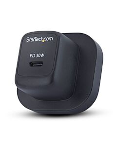 StarTech.com 30W USB‑C Wall Charger, Portable GaN Charger with USB Power Delivery Fast Charging, GaN 5V/9V/15/20V PD, USB-C Charger, Black 103UB-WALL-CHARGER