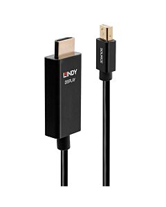 Lindy 2m Active Mini DisplayPort to HDMI Cable with HDR 40922