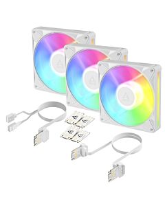 ARCTIC BioniX P14 A-RGB (White) – 3 Pack 140 mm PWM Fan with Daisy Chain ACFAN00342A