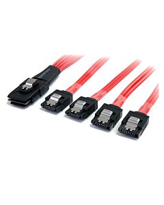 StarTech.com 1m Serial Attached SCSI SAS Cable - SFF-8087 to 4x Latching SATA SAS8087S4100