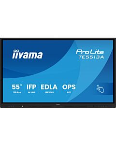 iiyama TE5513A-B3AG Signage Display Interactive flat panel 138.7 cm (54.6") LCD Wi-Fi 500 cd/m² 4K Ultra HD Black Touchscreen Built-in processor Android 24/7 TE5513A-B3AG