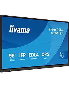 iiyama TE9813A-B2AG Signage Display Kiosk design 2.48 m (97.5") Wi-Fi 500 cd/m² 4K Ultra HD Black Touchscreen Built-in processor Android 24/7 TE9813A-B2AG