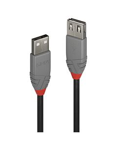 Lindy 0.5m USB 2.0 Type A Extension Cable, Anthra Line