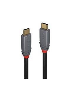 Lindy 1.5m USB 3.2 Type C to C Cable, 20Gbps, 5A, PD, Anthra Line