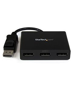 StarTech.com 3-Port Multi Monitor Adapter - DisplayPort 1.2 MST Hub to Dual 4K 30Hz & 1x 1080p - Video Splitter for Extended Desktop Mode on Windows PCs Only - DP to 3x DP Monitors