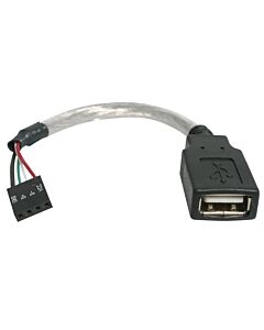 StarTech.com 6in USB 2.0 Cable - USB A Female to USB Motherboard 4 Pin Header F/F