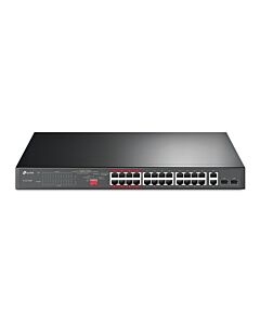 TP-Link 24-Port 10/100Mbps + 2-Port Gigabit Unmanaged PoE+ Switch TL-SL1226P