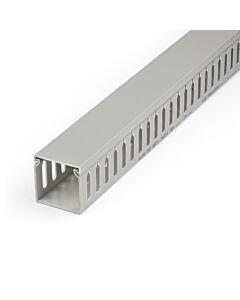 StarTech.com Open Slot Cable Management Raceway with Cover, 2"(50mm)W x 2"(50mm)H - 6.5ft(2m) length - 1/4"(8mm) Slots, PVC Network Cable Hider/Wall Wire Duct, Max 80 Cables, UL Listed