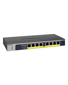 NETGEAR GS108PP Unmanaged Gigabit Ethernet (10/100/1000) Power over Ethernet (PoE) Black GS108PP-100EUS