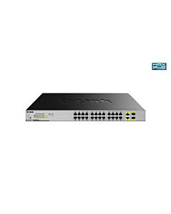 D-Link 24-Port Desktop Gigabit Unmanaged PoE Switch with 2 x 100/1000Mbps Combo Ports DGS-1026MP