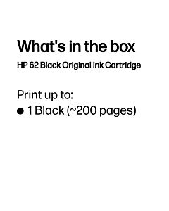HP 62 Black Original Ink Cartridge C2P04AE#UUS